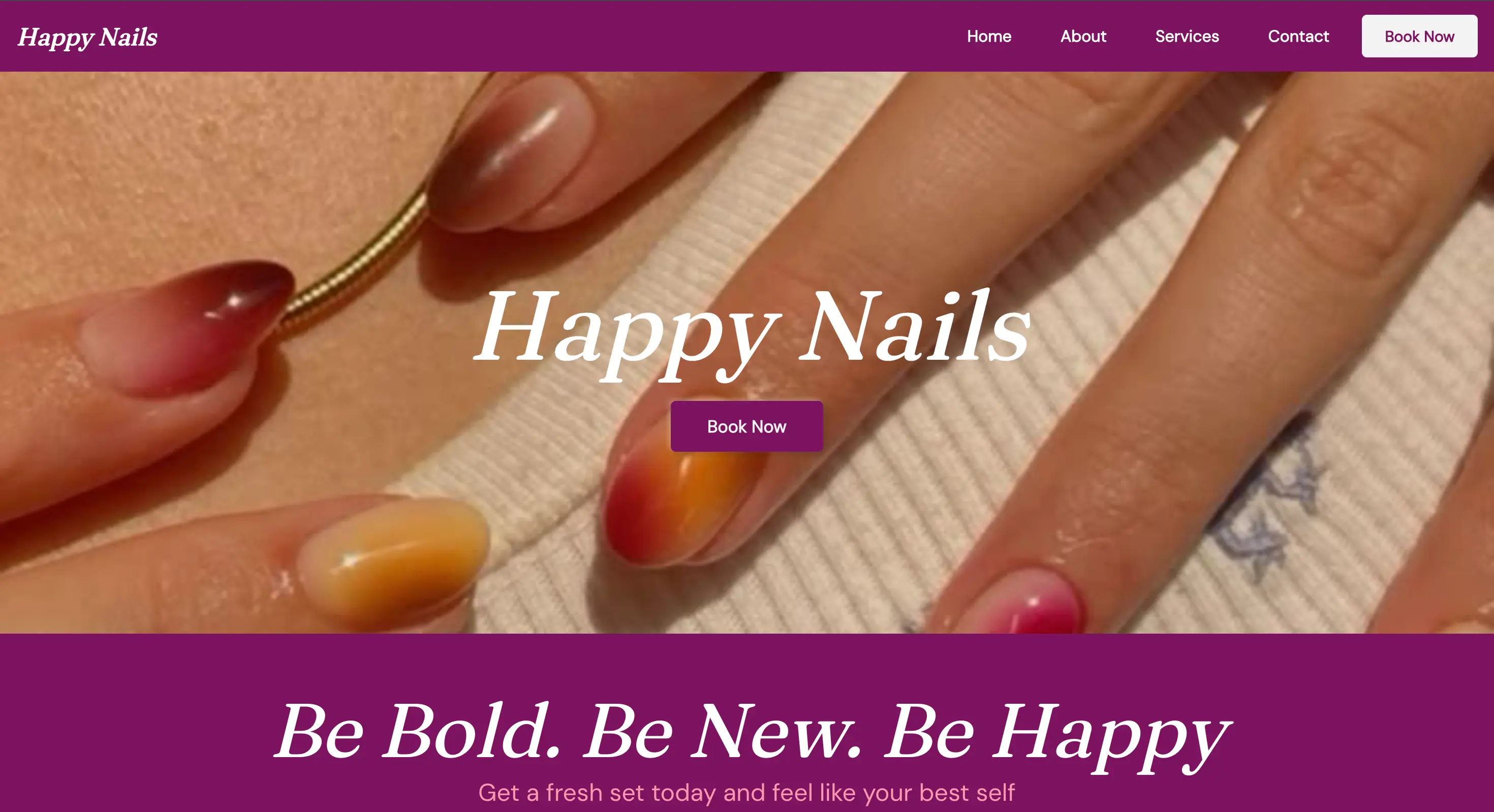 Hapy Nails website